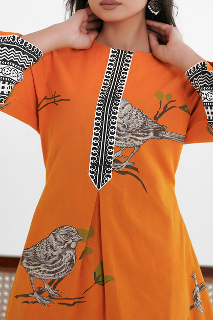 Cotton Print Kurta with Block Printed cotton pants