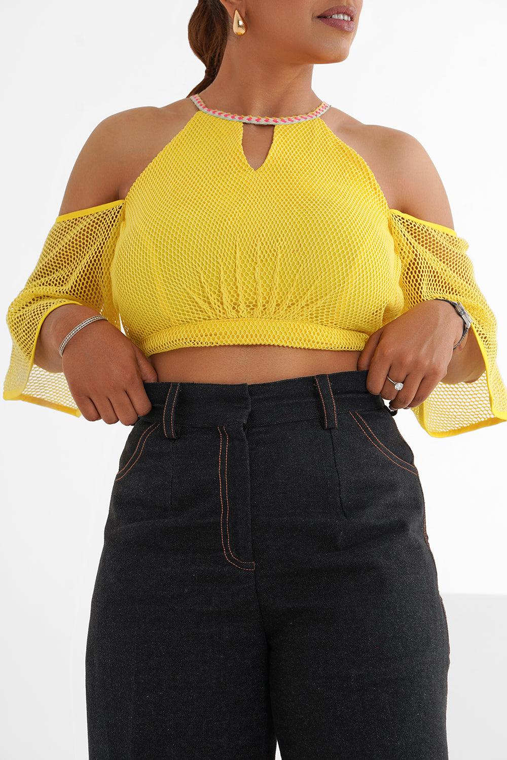 Yellow Mesh Top